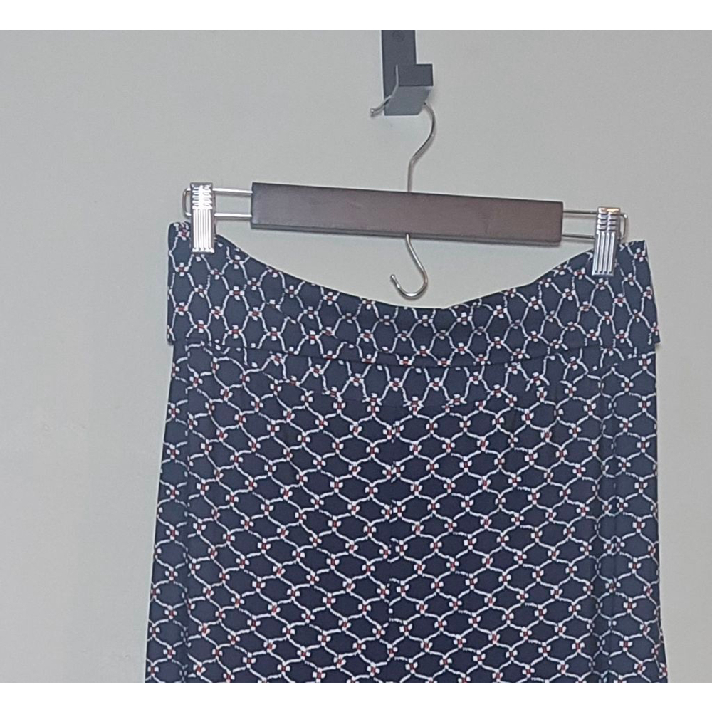Women's white mark Navy Red Patterned Wide Leg Pants S - Picture 4 of 7